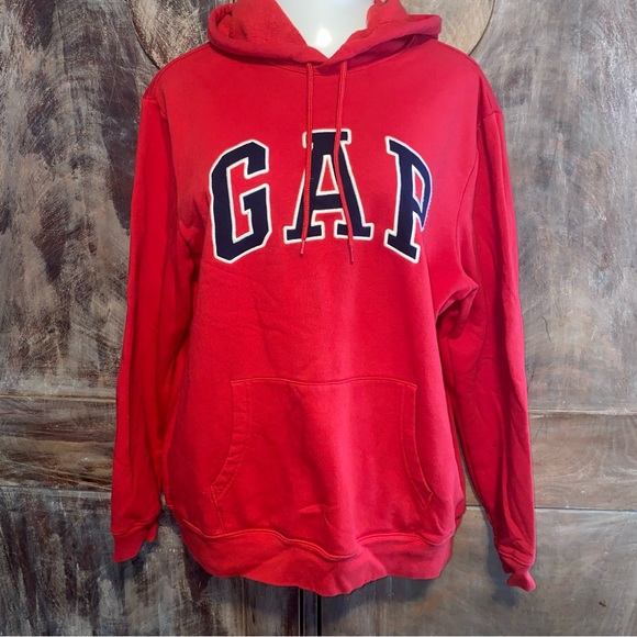 gap red logo hoodie